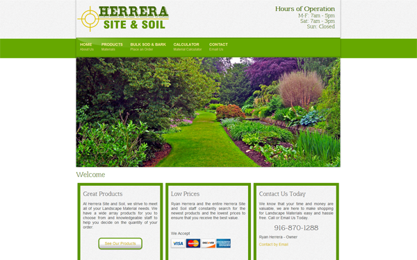 Herrera Site & Soil Carpe Diem RapidWeaver Theme'd Website
