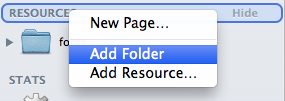 Add Folder in Resources
