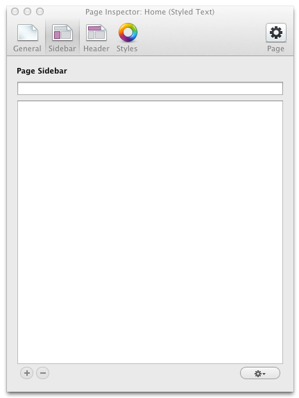 Sidebar Editing in Page Inspector