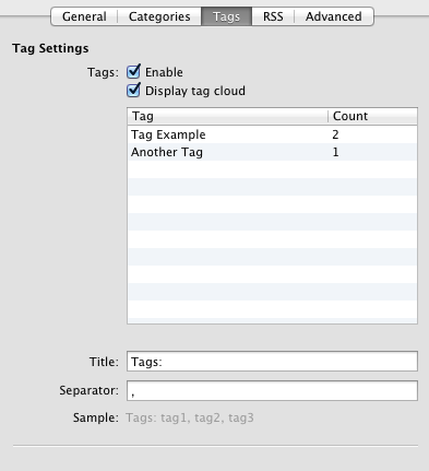 Blog - Page Inspector Tag Options