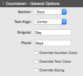 Countdown Clock Time Element Controls